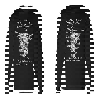 Scottish Highland Cow Messy Hair Spirit Baby Cow Long Sleeve T-Shirt - Thegiftio
