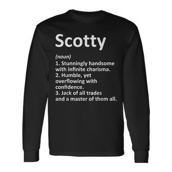 Scotty Definition Personalized Name Birthday Idea Long Sleeve T-Shirt T-Shirt | Mazezy