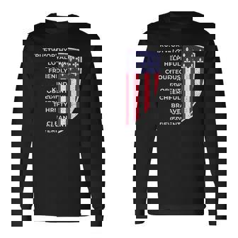 Scout Life Scouting Flag Lovers Hiking Happy Camper Camp Long Sleeve T-Shirt - Seseable