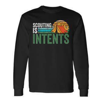 Scouting Is Intents Scout Camping Happy Camper Retro Long Sleeve T-Shirt T-Shirt | Mazezy