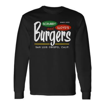 Scrubby & Lloyd's Burgers San Luis Obispo California Long Sleeve T-Shirt | Mazezy DE