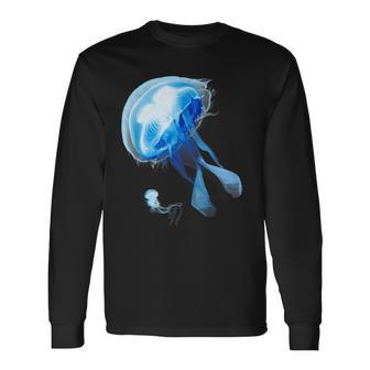 Sea Nettle Jellyfish Diving Underwater Beauty Long Sleeve T-Shirt | Mazezy