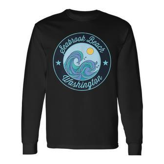 Seabrook Beach Wa Washington Souvenir Nautical Surfer Graphi Long Sleeve T-Shirt | Mazezy