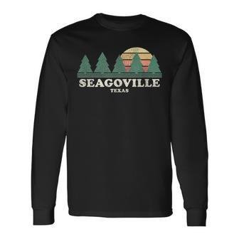 Seagoville Tx Vintage Throwback Retro 70S Long Sleeve T-Shirt | Mazezy