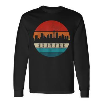 Seattle Washington Skyline Pride Vintage Seattle Long Sleeve T-Shirt | Mazezy