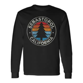 Sebastopol California Ca Vintage Graphic Retro 70S Long Sleeve T-Shirt | Mazezy