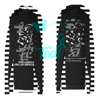 In September We Wear Teal Ovarian Cancer Awareness Long Sleeve - Monsterry