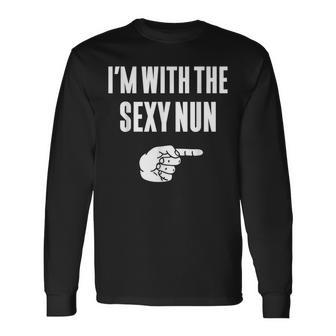 Im With The Sexy Nun Halloween Couple Costume Long Sleeve T-Shirt T-Shirt | Mazezy