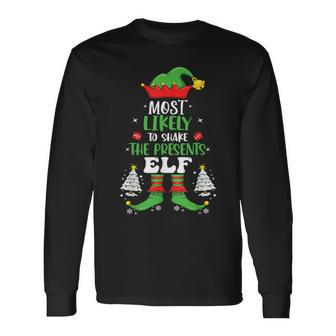 Shake Elf Family Matching Group Christmas Party Pajama Long Sleeve T-Shirt - Monsterry CA
