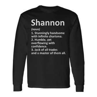 Shannon Definition Personalized Name Birthday Long Sleeve T-Shirt T-Shirt | Mazezy