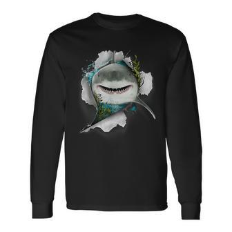 Shark Great White Shark Deep Sea Fishing Shark Long Sleeve T-Shirt T-Shirt | Mazezy AU