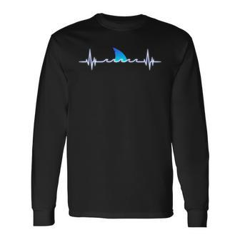 Shark Lover Shark Heartbeat Shark Long Sleeve - Seseable