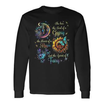 She Has She Soul Of A Gypsy The Heart Of A Hippie On Back Long Sleeve - Seseable