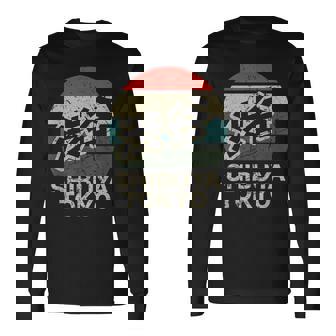 Shibuya Tokyo Japan Kanji Character Circular Retro Sunset Long Sleeve T-Shirt | Mazezy