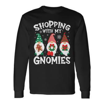 Shopping With My Gnomies Hanging Out Christmas Family Long Sleeve T-Shirt | Mazezy
