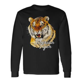 Siberian Tiger Ferocious Tiger Roar Cat Owner Long Sleeve T-Shirt | Mazezy