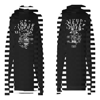 Singapore Merlion Vintage Distressed Style Souvenir Long Sleeve T-Shirt | Mazezy