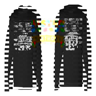 Sister Of The Birthday Boy Building Blocks Master Builder Long Sleeve T-Shirt - Thegiftio