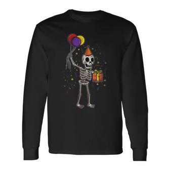 Skeleton Halloween Birthday Long Sleeve - Seseable