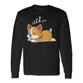 Sleeping Fur Baby Cute And Intelligent Dogs Corgis Long Sleeve T-Shirt T-Shirt | Mazezy