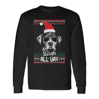 Sleigh All Day Catahoula Cur Christmas Long Sleeve T-Shirt | Mazezy