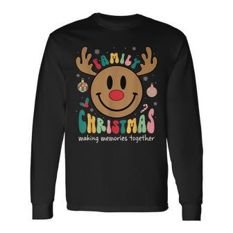 Smile Face Family Christmas 2023 Xmas Crew Reindeer Pj Group Long Sleeve T-Shirt | Mazezy