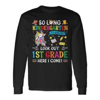 So Long Kindergarten 1St Grade Here I Come Graduation Cap Long Sleeve T-Shirt T-Shirt | Mazezy