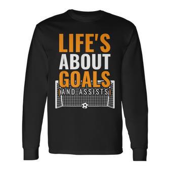 Soccer For Boys Life's About Goals Boys Soccer Long Sleeve - Seseable