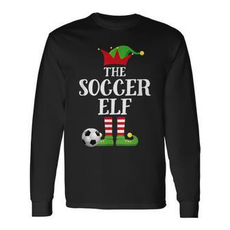 Soccer Elf Family Matching Christmas Group Elf Pajama Long Sleeve T-Shirt - Seseable