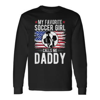 Soccer Girl Soccer Dad Of A Soccer Player Father Long Sleeve T-Shirt - Seseable