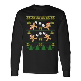 Soccer Ugly Christmas Sweater Holiday Long Sleeve T-Shirt - Monsterry