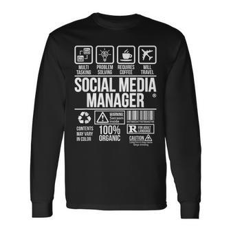 Social Media Manager Job Profession Dw Long Sleeve T-Shirt | Mazezy