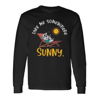 Take Me Somewhere Beach Sunny Vacation Summer Travel Sunset Long Sleeve T-Shirt | Mazezy