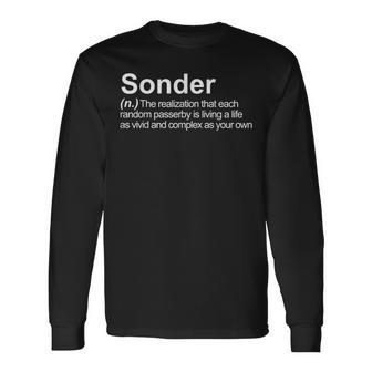 Sonder Word Definition Vocabulary Typewriter Poetry Ah Definition Long Sleeve T-Shirt | Mazezy