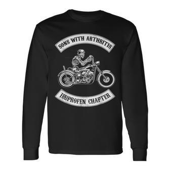 Sons With Arthritisibuprefen Chapter Biker Skull Long Sleeve T-Shirt T-Shirt | Mazezy