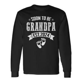 Soon To Be Grandpa Promoted To Grandpa 2024 Long Sleeve - Seseable