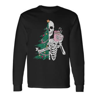 Sorta Scary Sorta Merry Christmas Long Sleeve T-Shirt - Monsterry AU