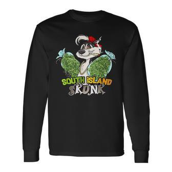 South Island Skunk Island Spotted Skunk Spilogale Gracilis Long Sleeve T-Shirt | Mazezy