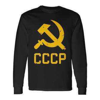 Soviet Union Hammer And Sickle Russia Communism Ussr Cccp Long Sleeve T-Shirt | Mazezy