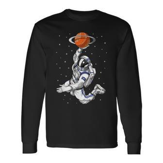 Space Astronaut Basketball Player Cosmic Boys Basketball Long Sleeve T-Shirt T-Shirt | Mazezy