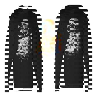 Space Vintage Travel Astronaut Monkey Astronaut Long Sleeve T-Shirt - Thegiftio UK