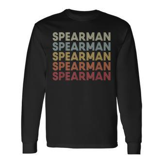 Spearman Texas Spearman Tx Retro Vintage Text Long Sleeve T-Shirt | Mazezy