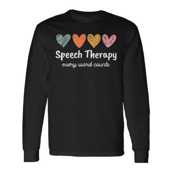 Speech Therapy Speech Language Pathologist Cute Long Sleeve - Seseable