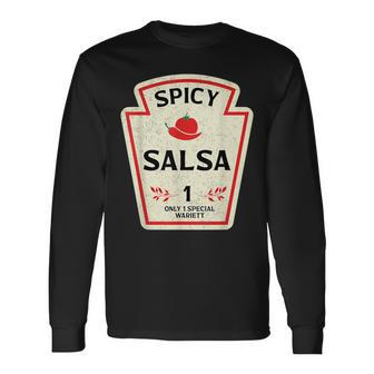 Spicy Salsa Group Condiment Team Halloween Costume Long Sleeve T-Shirt - Seseable