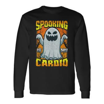 Spooking Is My Cardio Halloween Workout Gym Fitness Exercise Exercise Long Sleeve T-Shirt T-Shirt | Mazezy