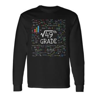 Square Root Of 49 Back To School 7Th Seventh Grade Math Math Long Sleeve T-Shirt T-Shirt | Mazezy