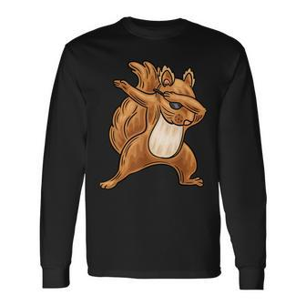 Squirrel Lover Squirrel Dabbing Squirrel Dab Long Sleeve T-Shirt - Monsterry CA