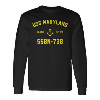 Ssbn738 Uss Maryland Long Sleeve T-Shirt T-Shirt | Mazezy