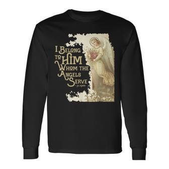 St Agnes Of Rome Saint Quotes Angels Vintage Catholic Long Sleeve T-Shirt | Mazezy