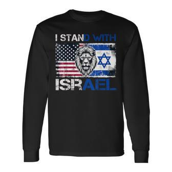 I Stand With Israel Us Support Lion Love Israeli Brotherhood Long Sleeve T-Shirt - Monsterry AU